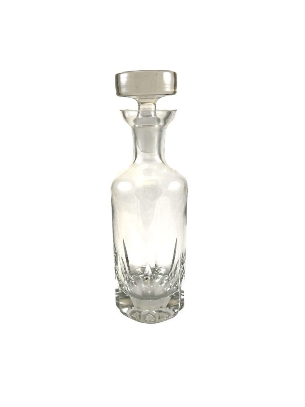 Krosno Heavy Lead Glass Decanter & Stopper Beveled Blade Vintage 1970s Poland